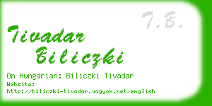 tivadar biliczki business card